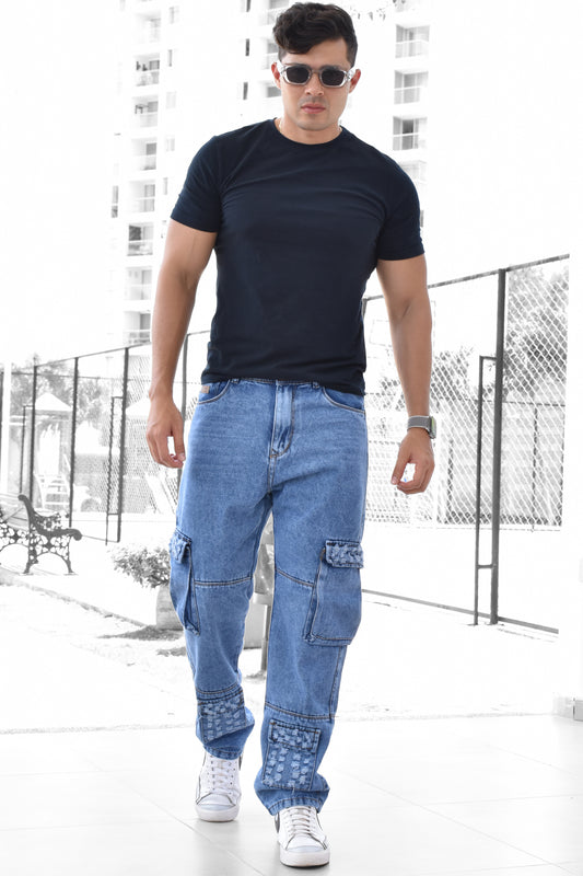 JEANS OVERSIZE CARGO BURDAN MEN REF: BD-257022