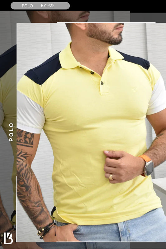 POLO MEN SLIM AMARILLO BIYOU REF: BY-P22