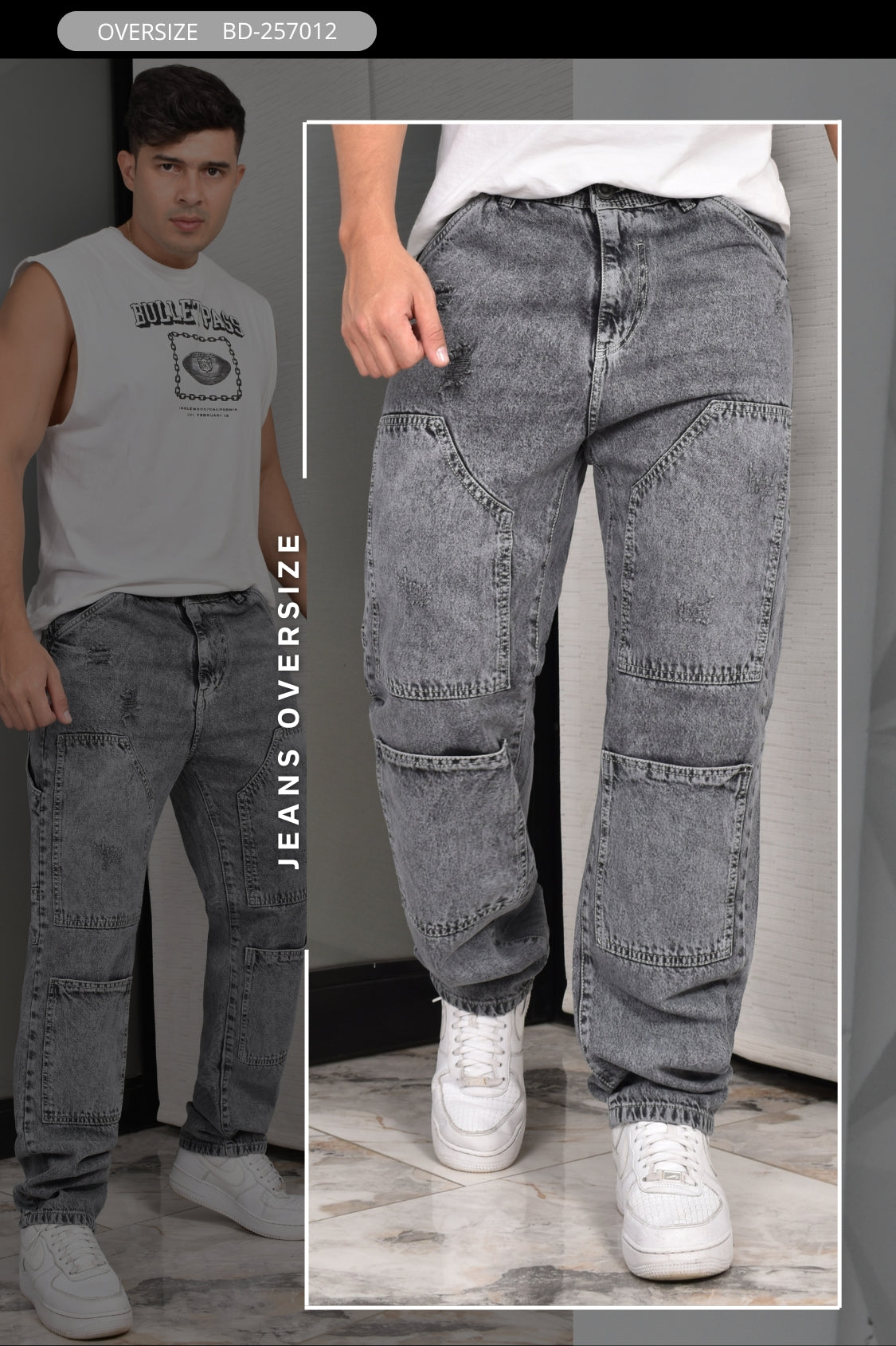 JEANS OVERSIZE CARGO BURDAN MEN REF: BD-257012