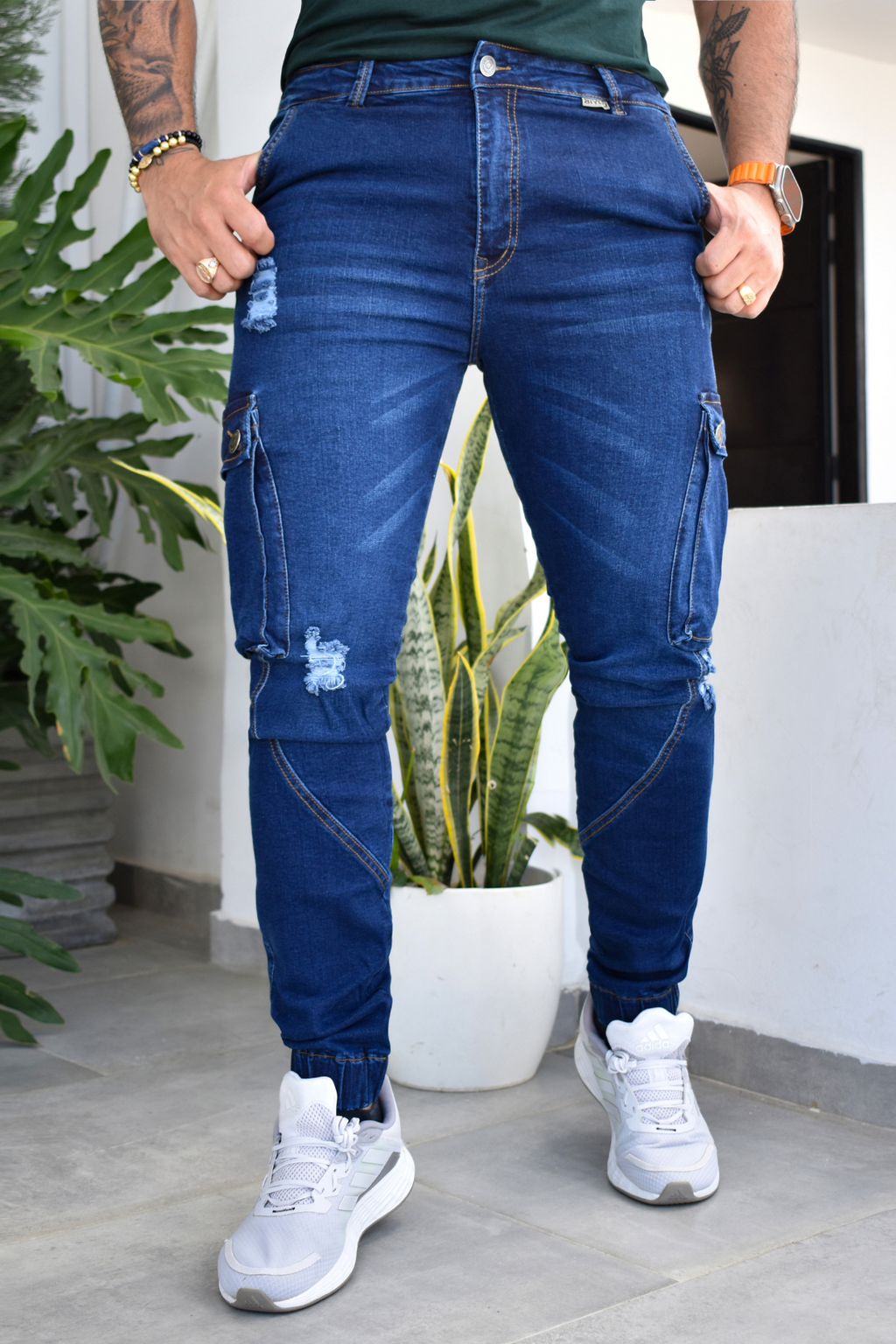 JEANS JOGGER CARGO MEN BIYOU REF. BY-7050