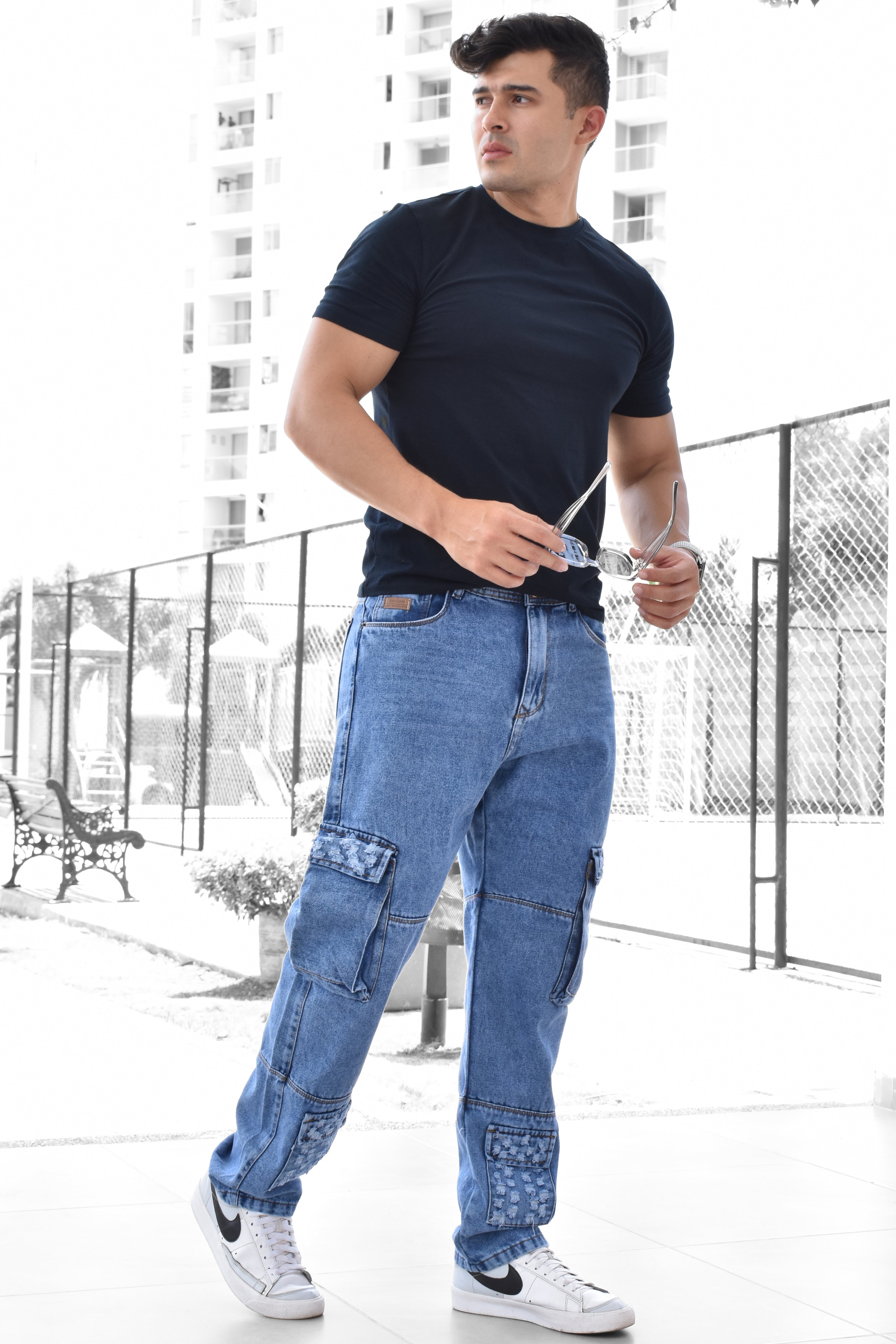 JEANS OVERSIZE CARGO BURDAN MEN REF: BD-257022