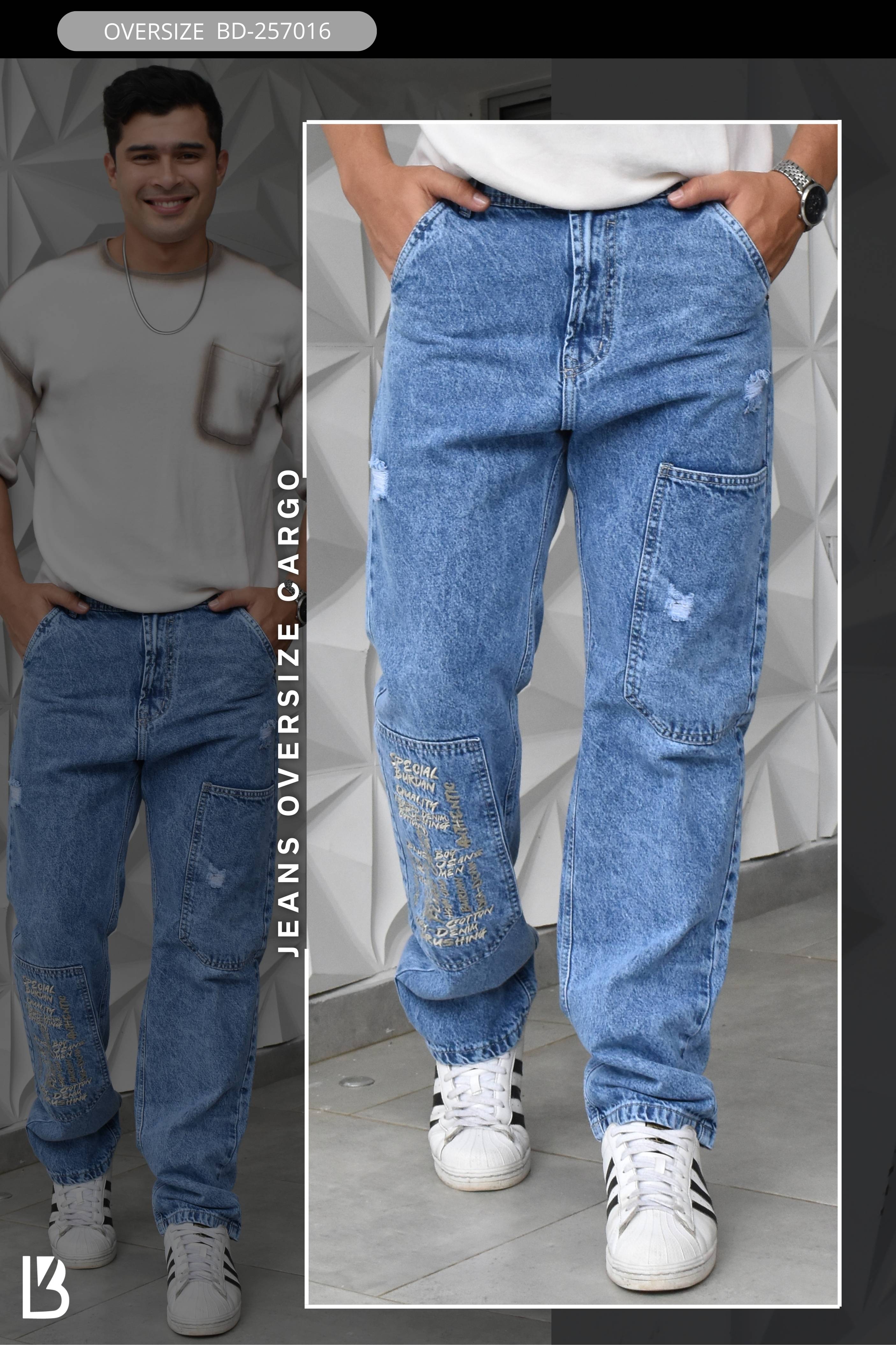JEANS OVERSIZE CARGO BURDAN MEN REF: BD-257016