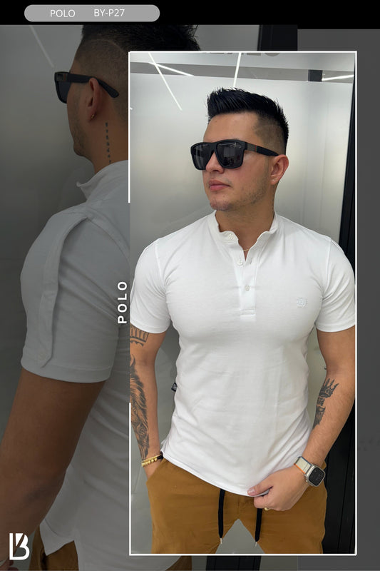 POLO MEN SLIM BLANCO BIYOU REF: BY-P27